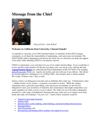 Message from the Chief (website) thumbnail