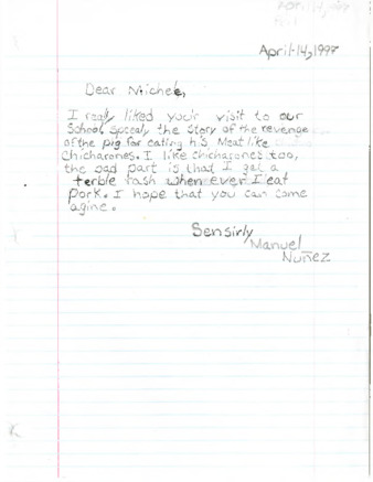 Letter from Manuel Nuñez thumbnail