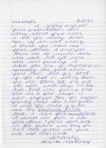 Letter from Nieves Martinez thumbnail