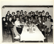 Group portrait of women at an installation dinner, a list of their names, and a letter of thanks thumbnail