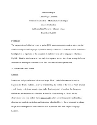 Sabbatical Report thumbnail
