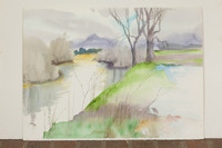 River Reflection With Green Bank thumbnail