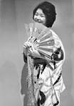 Female student wearing a kimono. thumbnail