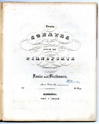 Trois sonatas pour le pianoforte composées par Louis van Beethoven. ; Oeuv. 29 ou 31. ; No. [1] .. thumbnail