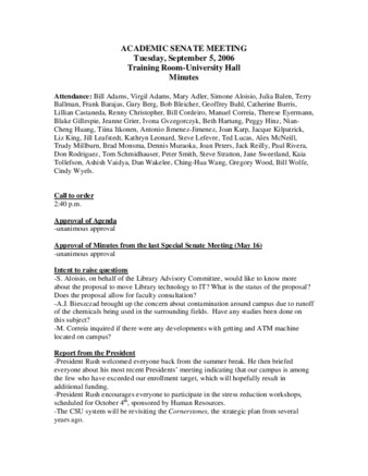 Academic Senate Meeting Minutes for September 5, 2006 thumbnail
