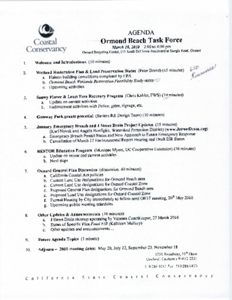 Ormond Beach Task Force agenda for March 18, 2010 meeting thumbnail