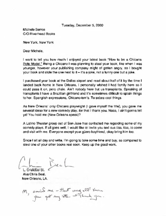 Letter from L. Cristobal thumbnail