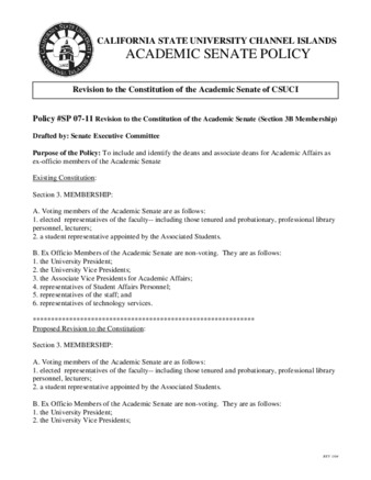 SP 07-11 Revision to the Constitution of the Academic Senate thumbnail