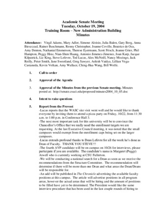 Academic Senate Meeting Minutes for October 19, 2004 thumbnail
