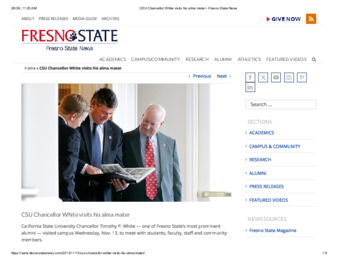 CSU Chancellor White visits his alma mater thumbnail