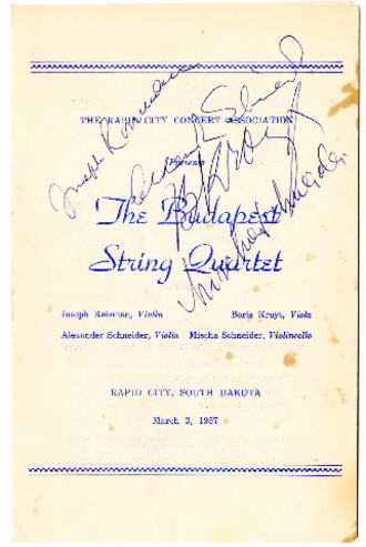 Rapid City Concert Association presents The Budapest String Quartet thumbnail