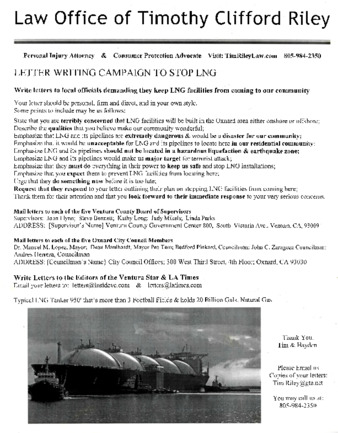 Flyer, Letter Writing Campaign to Stop LNG thumbnail