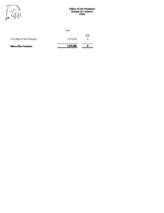 Office of the President 2008-2009 Budget at a Glance thumbnail