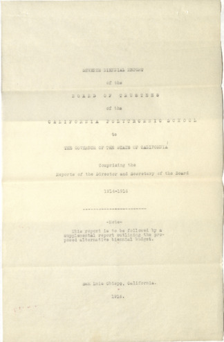 Seventh Biennial Report of the Board of Trustees of the California Polytechnic School, 1914-1916 thumbnail