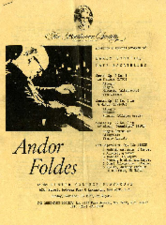 Andor Foldes at the Hunter College Playhouse thumbnail