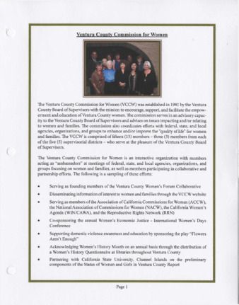 About the Ventura County Commission for Women thumbnail