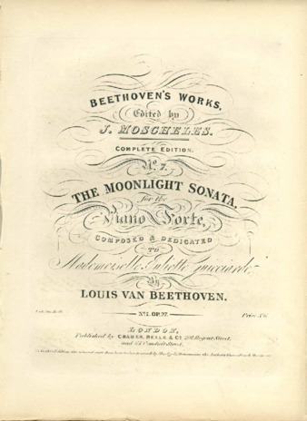Piano sonata no. 14 in C# minor, op. 27, no. 2 (Cramer, Beale, & Co.) thumbnail