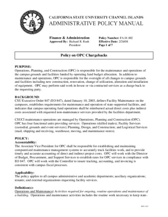 FA.01.002 - Policy on OPC Chargebacks (Superseded by FA.01.003) thumbnail