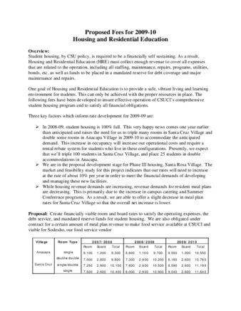 Proposed fees for 2009-2010 Housing and Residential Education (HRE) thumbnail