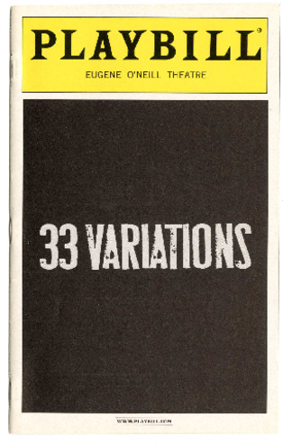 Playbill, Eugene O'Neill Theatre : 33 Variations thumbnail