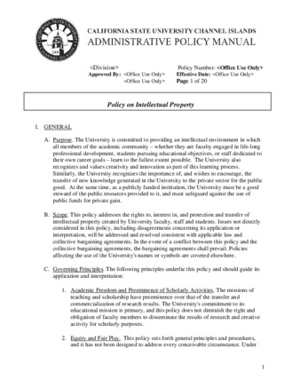 SP 06-18 Policy on Intellectual Property thumbnail