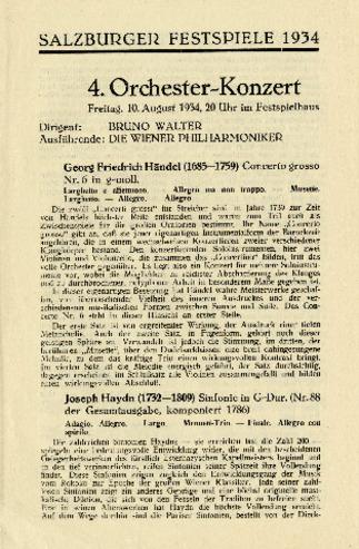 Salzburg Festival 1934, Fourth Orchestra Concert by the Vienna Philharmonic directed by Bruno Walter, August 10, 1934 thumbnail