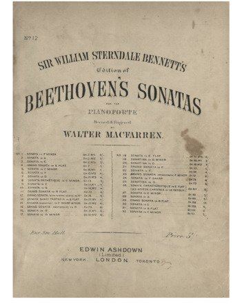 Piano Sonata no. 12 in A-flat major, op. 26, edited by Bennett and Macfarren thumbnail
