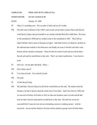 Fred & Setsu Hirasuna interview thumbnail