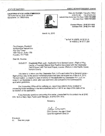 Termination of LLC's Application for a General Lease - LNG Project thumbnail