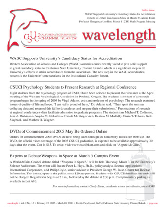 CSUCI Wavelength 2005_02_25-03_10 thumbnail