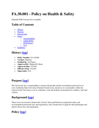 FA.30.001 - Policy on Health & Safety (website) thumbnail