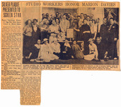 Silver Plaque Presented to Screen Star: Studio Workers Honor Marion Davies [clipping] thumbnail