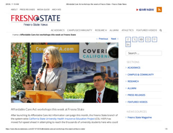 Affordable Care Act workshops this week at Fresno State thumbnail