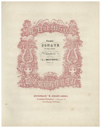 Piano Sonata no. 11 in B-flat major, op. 22, published by André thumbnail