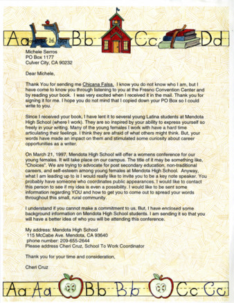 Letter from Cherri Cruz thumbnail