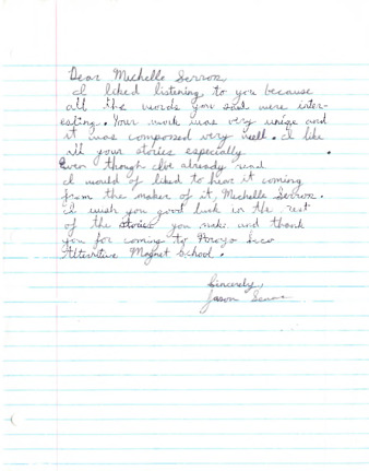 Letter from Jason Sera thumbnail