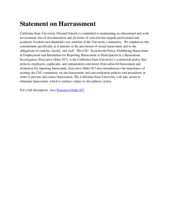 Statement on Harrassment thumbnail