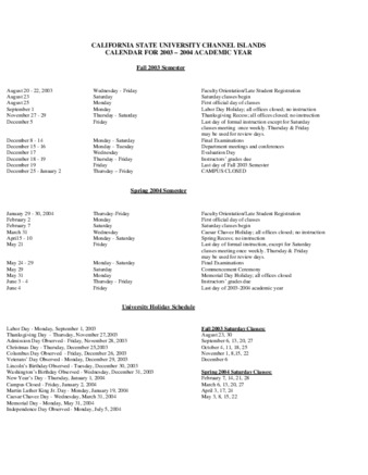 2003-2004 CSUCI Academic Calendar thumbnail