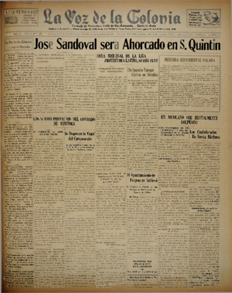 La Voz de la Colonia 31 De Marzo 1927 thumbnail