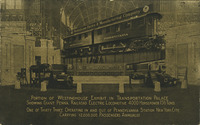 Portion of Westinghouse Exhibit in Transportation Palace Showing Giant Penna, Railroad Electric Locomotive thumbnail