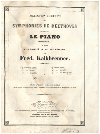 Symphony no. 5, op. 67, arranged by Kalkbrenner for solo piano thumbnail