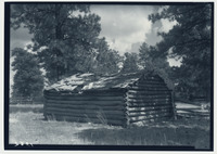 Log building on Hearst estate, 1940 thumbnail