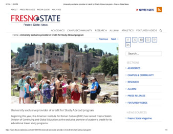 University exclusive provider of credit for Study Abroad program thumbnail