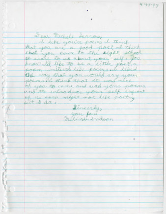 Fan letter to Michele Serros thumbnail