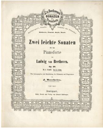 Piano sonata no. 20 in G major, op. 49, no. 2, edited by Moscheles thumbnail