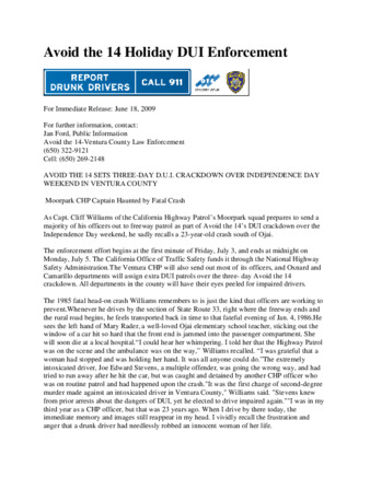 Holiday DUI Enforcement (website) thumbnail