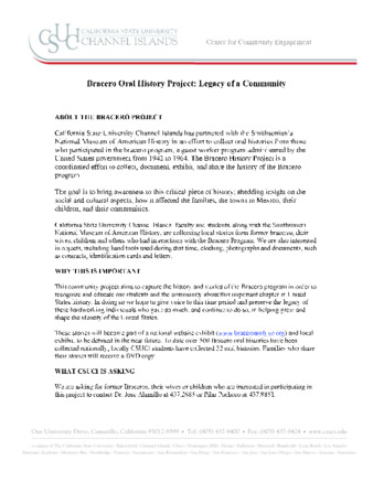 Bracero Oral History Project: Legacy of the Community Outreach Letter thumbnail
