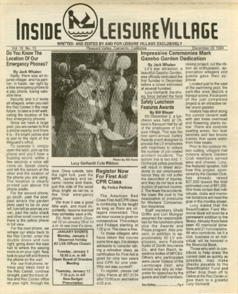 Inside Leisure Village Vol. 16 No. 10 thumbnail