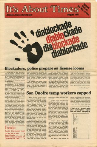 It's About Times: Abalone Alliance Newspaper, August 1981 thumbnail