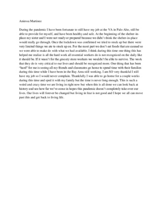 Aniessa Martinez COVID-19 Narrative thumbnail